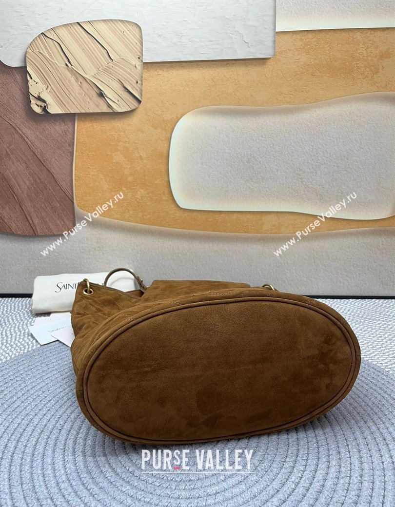 Saint Laurent Niki Supple Bucket Bag in Suede Brown2 2025 8443461 (nana-250924053)