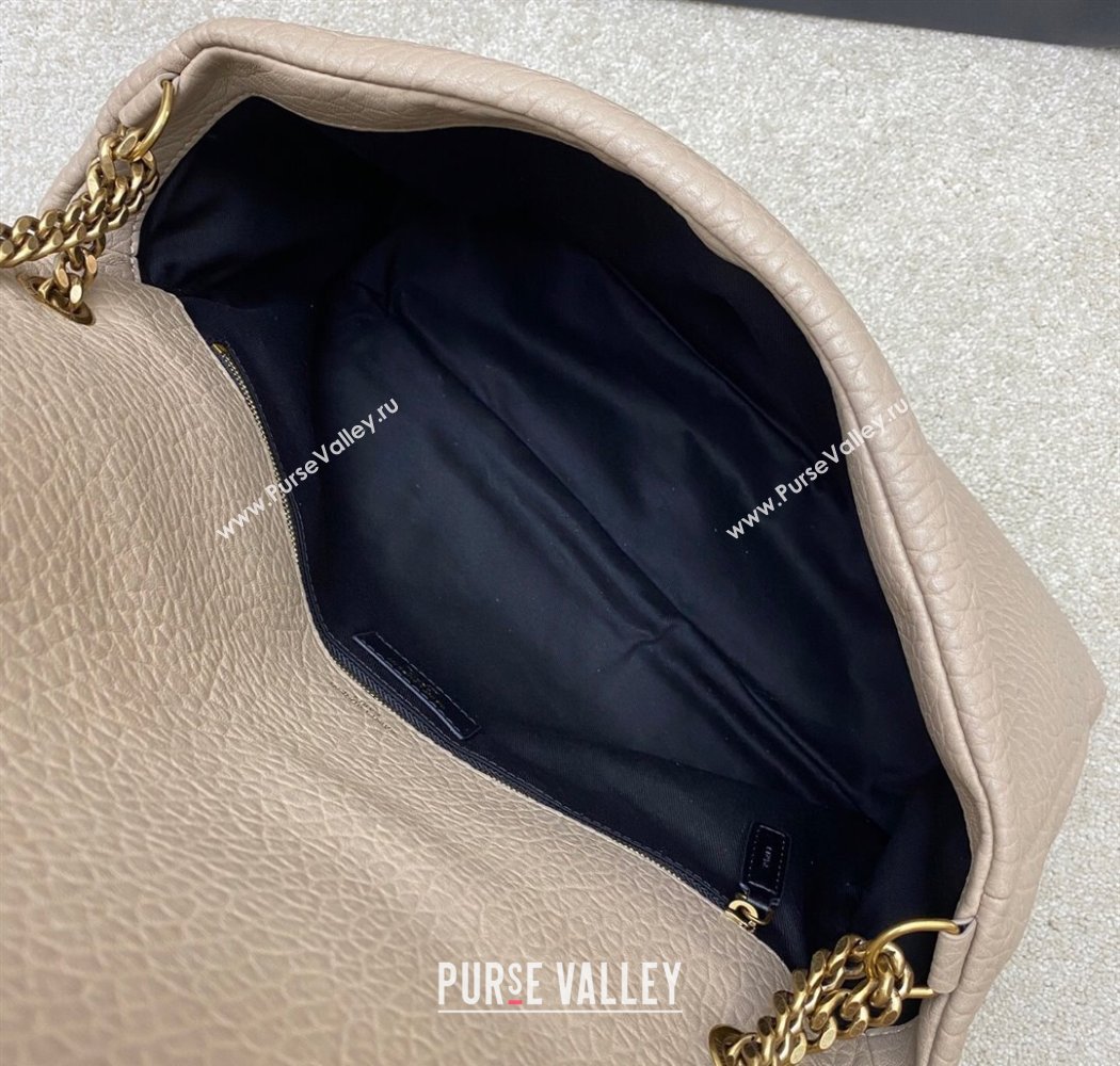 Saint Laurent Calypso Large Bag in Grained Lambskin 777399 Beige Grey 2025 (YY-250924092)