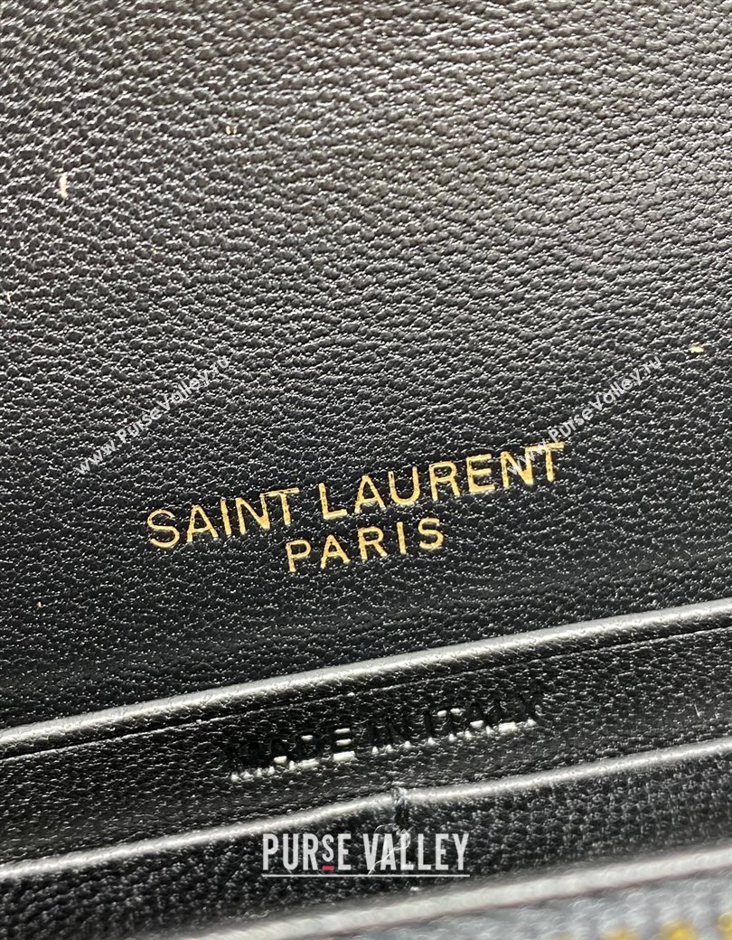 Saint Laurent Cassandre Envelope Chain Wallet in Matelasse Patent Leather 742920 Black 2025 (YY-250924098)