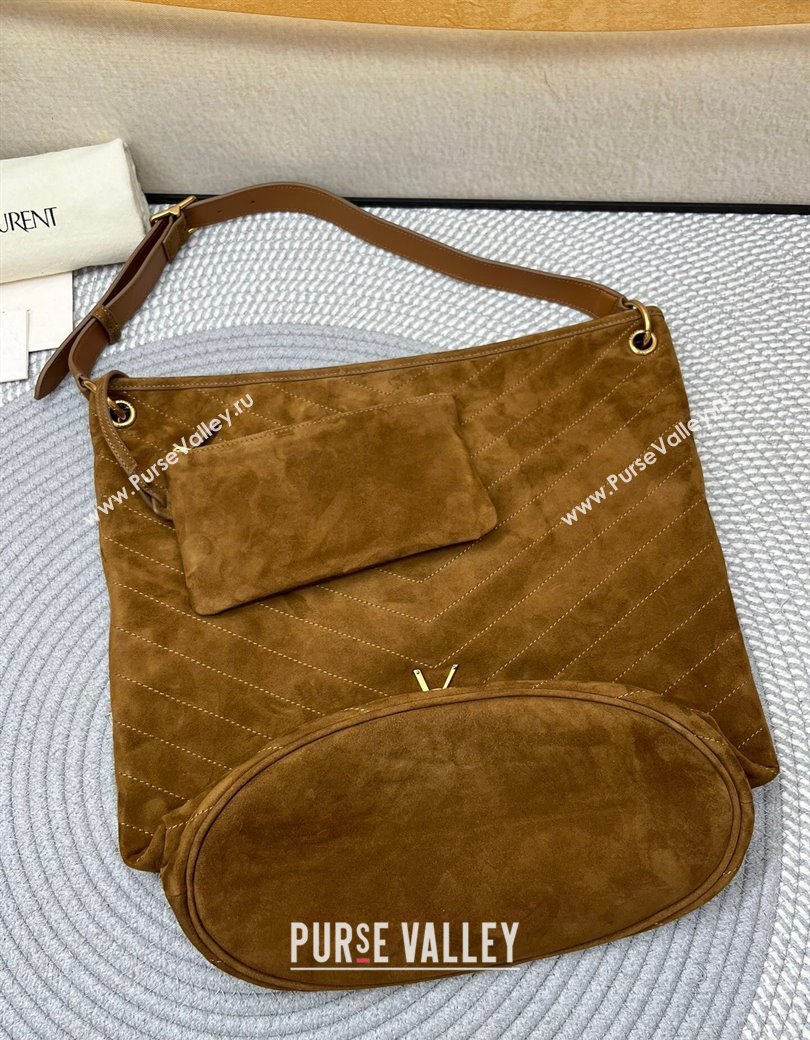 Saint Laurent Niki Supple Bucket Bag in Suede Brown2 2025 8443461 (nana-250924053)