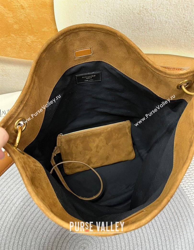 Saint Laurent Niki Supple Bucket Bag in Suede Brown2 2025 8443461 (nana-250924053)