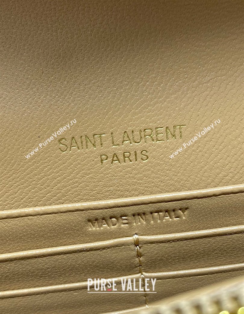 Saint Laurent Cassandre Envelope Chain Wallet in Matelasse Patent Leather 742920 Beige 2025 (YY-250924099)