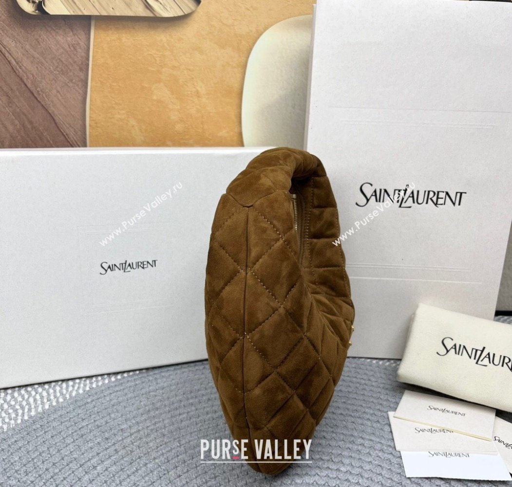 Saint Laurent Icarino Mini Bag in Quilted Suede Brown2 2025 851689 (nana-250924054)