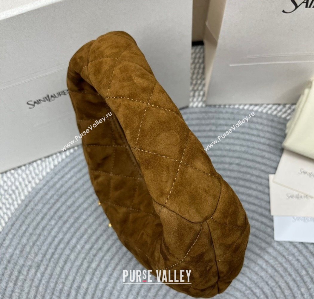 Saint Laurent Icarino Mini Bag in Quilted Suede Brown2 2025 851689 (nana-250924054)