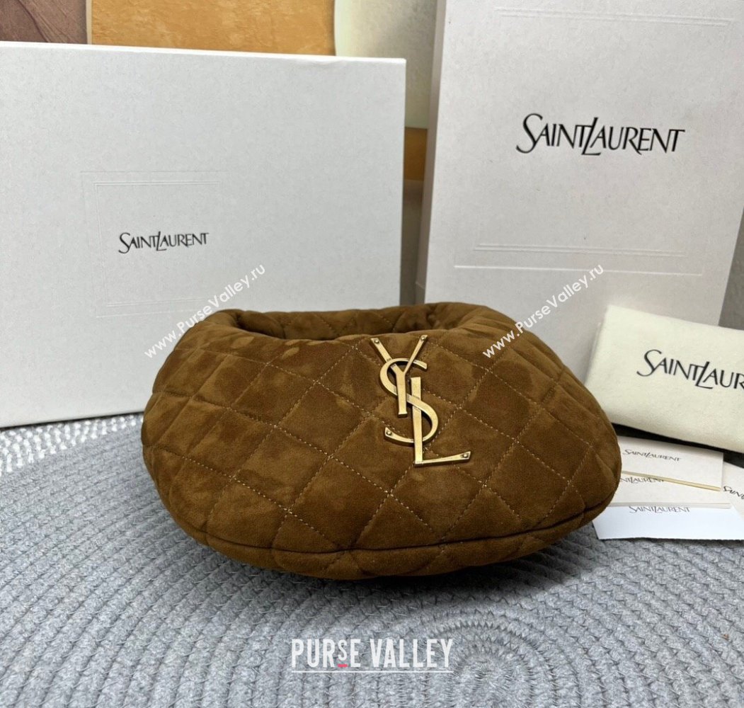 Saint Laurent Icarino Mini Bag in Quilted Suede Brown2 2025 851689 (nana-250924054)