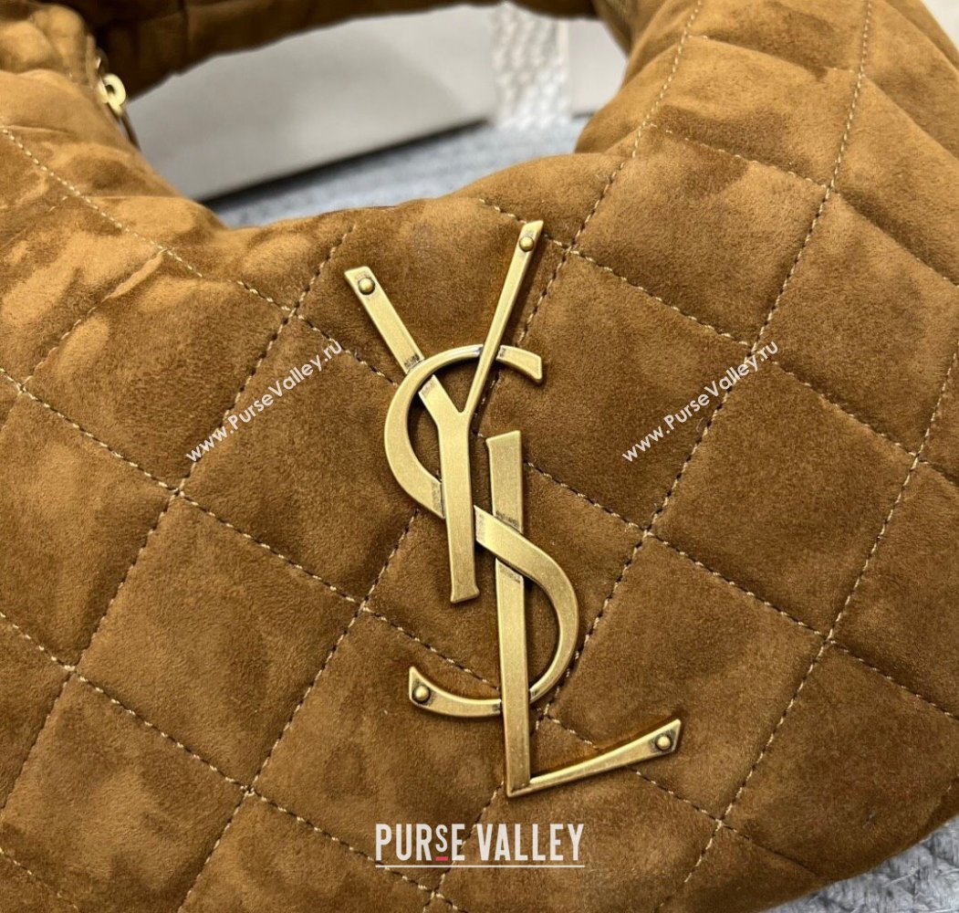 Saint Laurent Icarino Mini Bag in Quilted Suede Brown2 2025 851689 (nana-250924054)