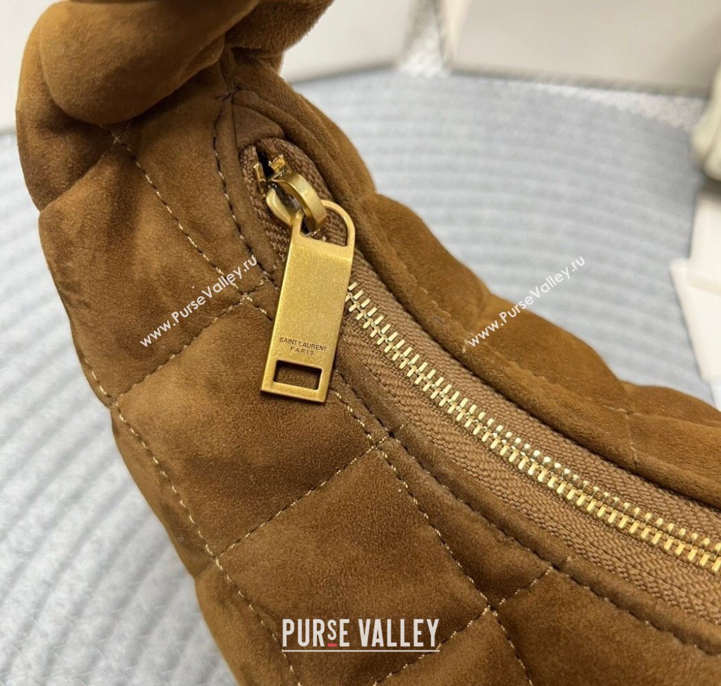 Saint Laurent Icarino Mini Bag in Quilted Suede Brown2 2025 851689 (nana-250924054)