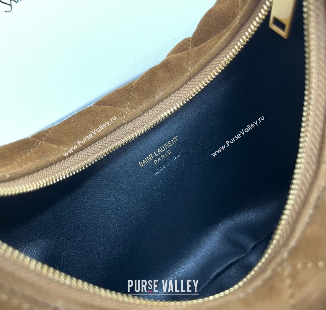 Saint Laurent Icarino Mini Bag in Quilted Suede Brown2 2025 851689 (nana-250924054)