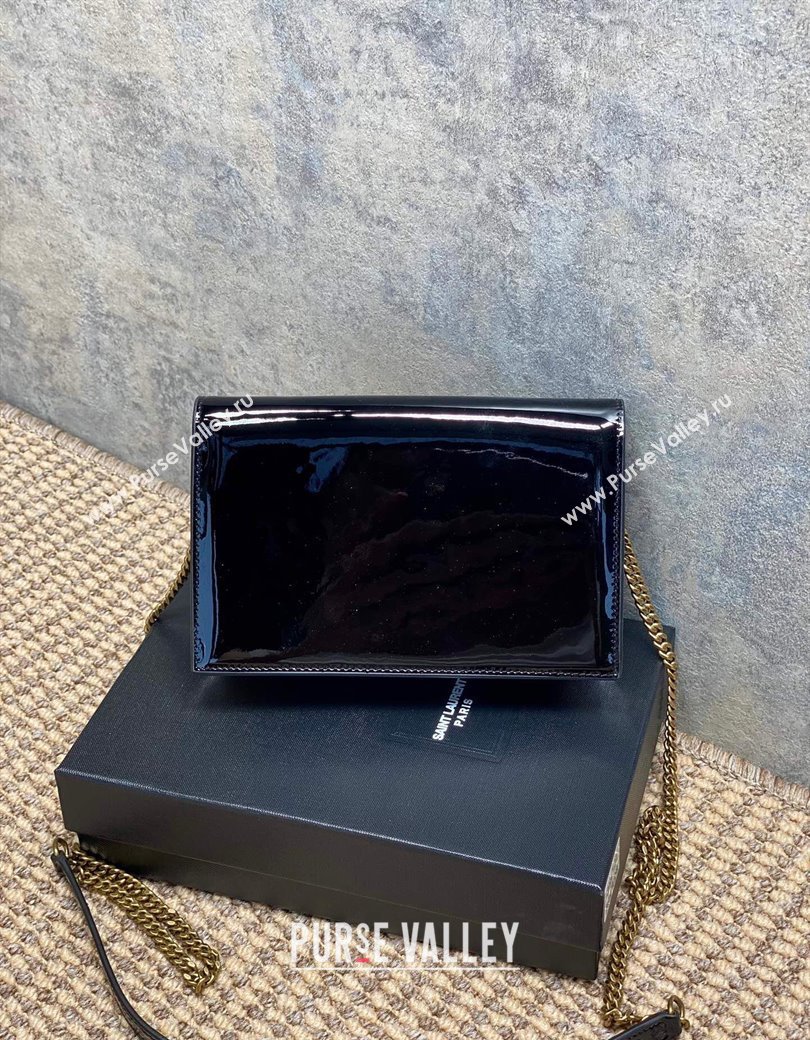Saint Laurent Kate Small Chain and Tassel Bag in Patent Leather Black 2025 354122 (YY-250924100)