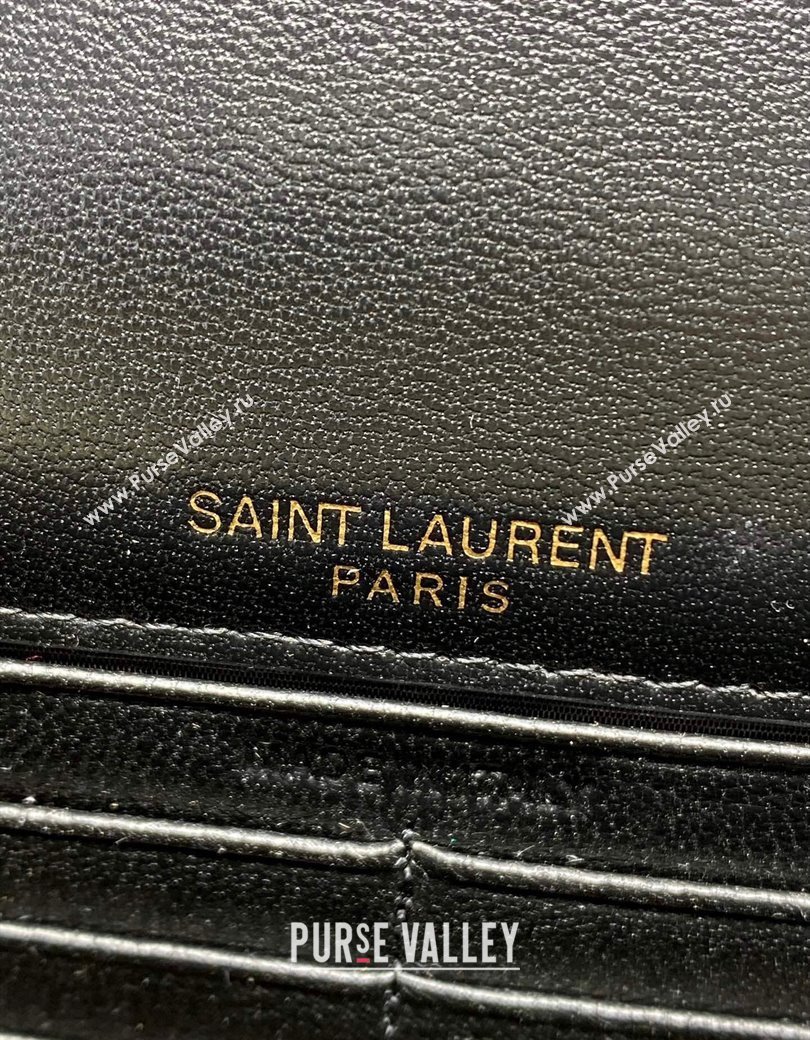 Saint Laurent Kate Small Chain and Tassel Bag in Patent Leather Black 2025 354122 (YY-250924100)