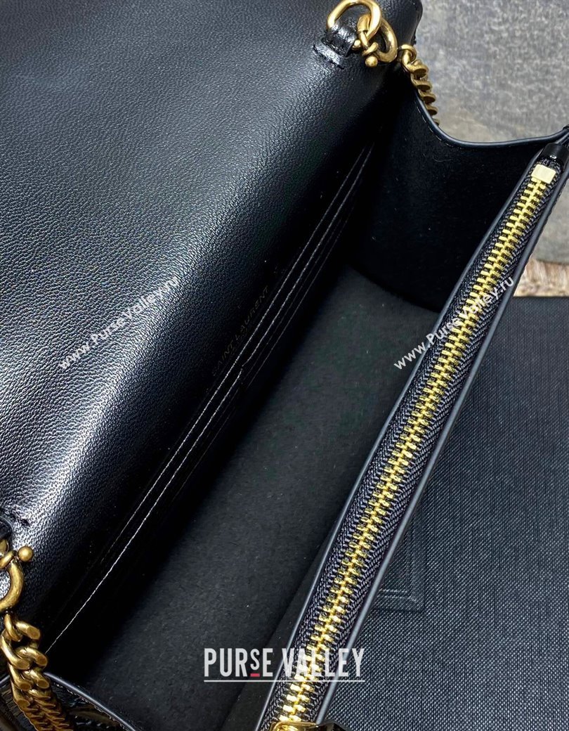 Saint Laurent Kate Small Chain and Tassel Bag in Patent Leather Black 2025 354122 (YY-250924100)