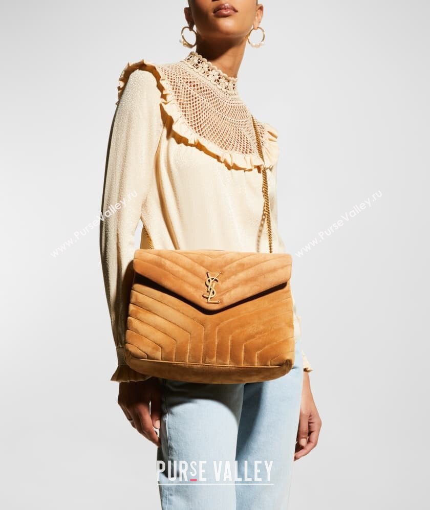 Saint Laurent Loulou Large Bag in "Y" Suede 459749 Green2 2025 (YY-250924108)