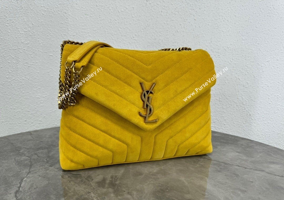 Saint Laurent Loulou Large Bag in "Y" Suede 459749 Yellow 2025 (YY-250924105)