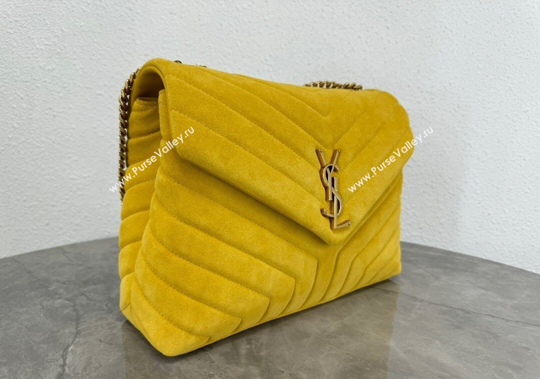 Saint Laurent Loulou Large Bag in "Y" Suede 459749 Yellow 2025 (YY-250924105)