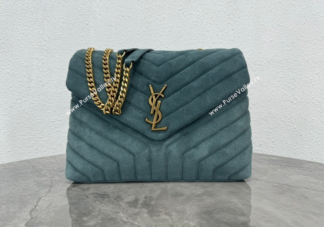 Saint Laurent Loulou Large Bag in "Y" Suede 459749 Green1 2025 (YY-250924106)