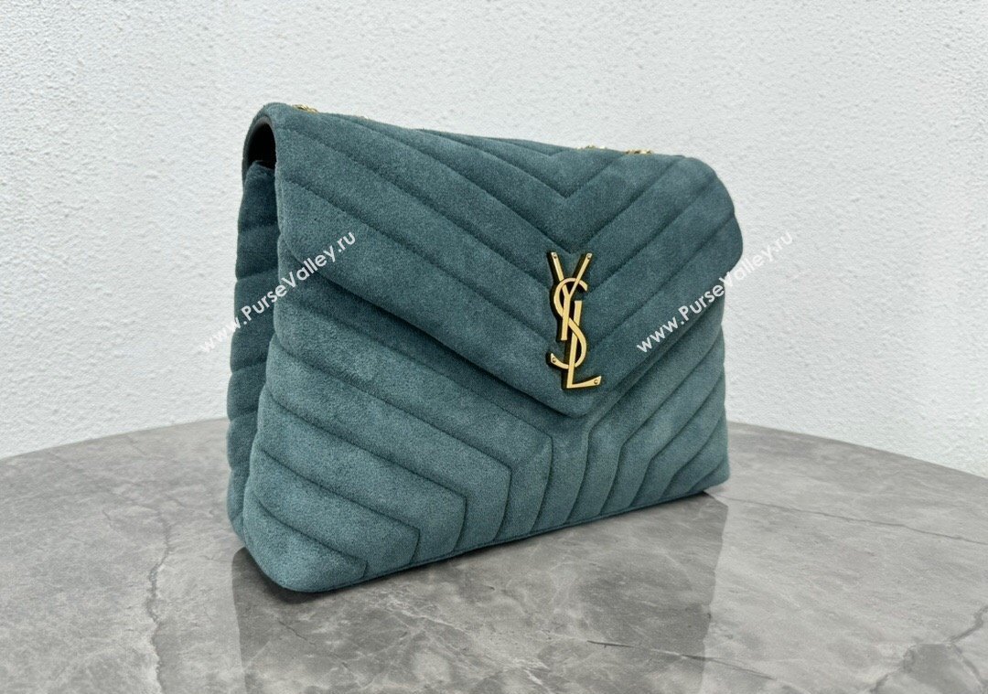 Saint Laurent Loulou Large Bag in "Y" Suede 459749 Green1 2025 (YY-250924106)