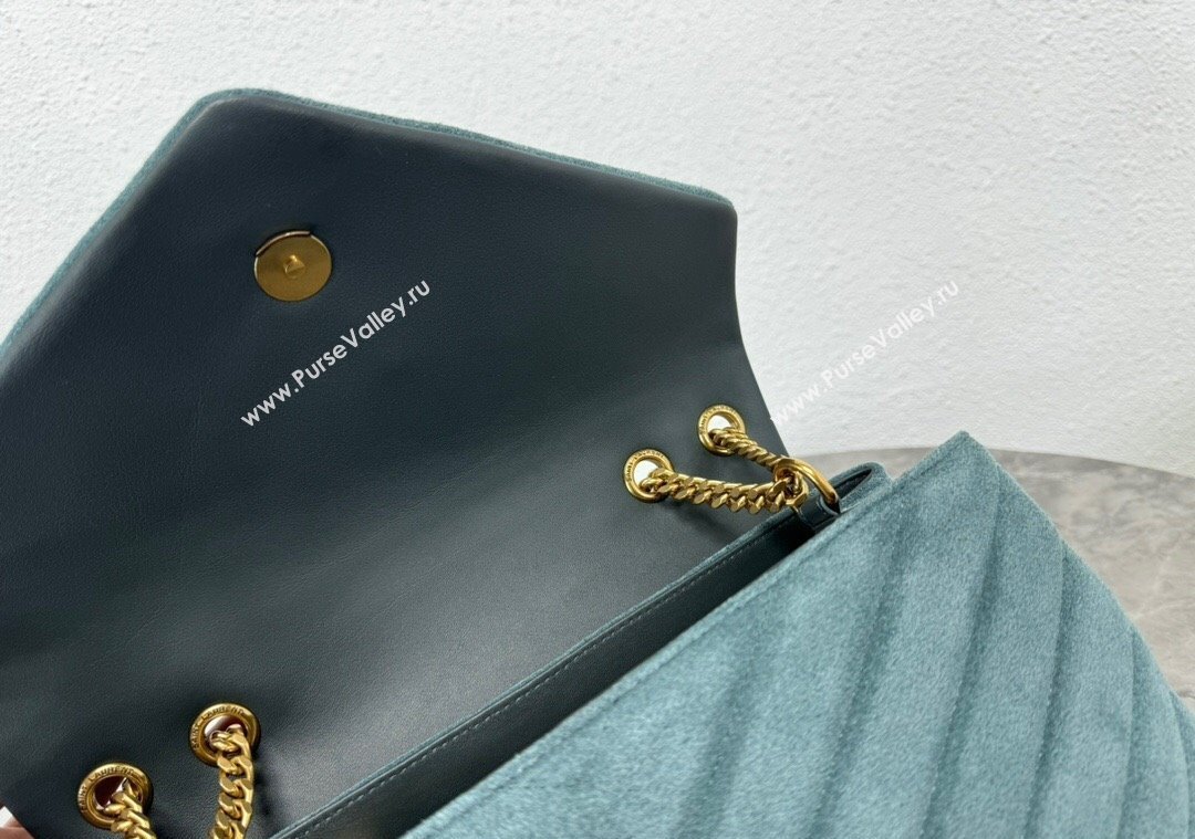 Saint Laurent Loulou Large Bag in "Y" Suede 459749 Green1 2025 (YY-250924106)