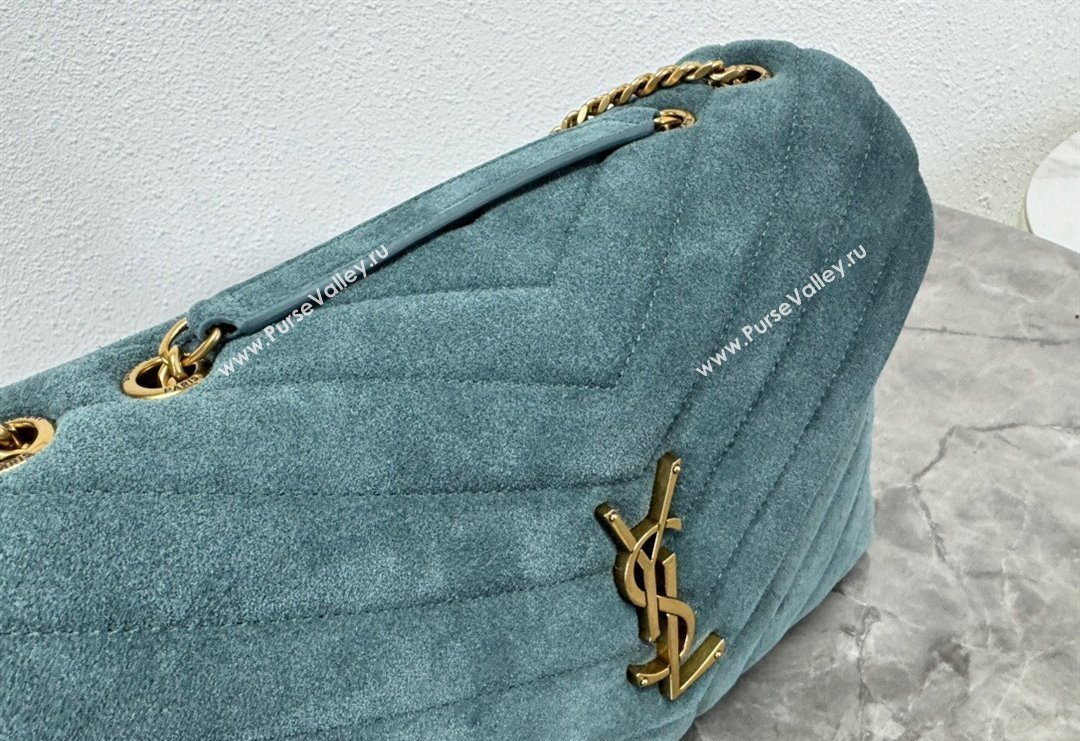Saint Laurent Loulou Large Bag in "Y" Suede 459749 Green1 2025 (YY-250924106)