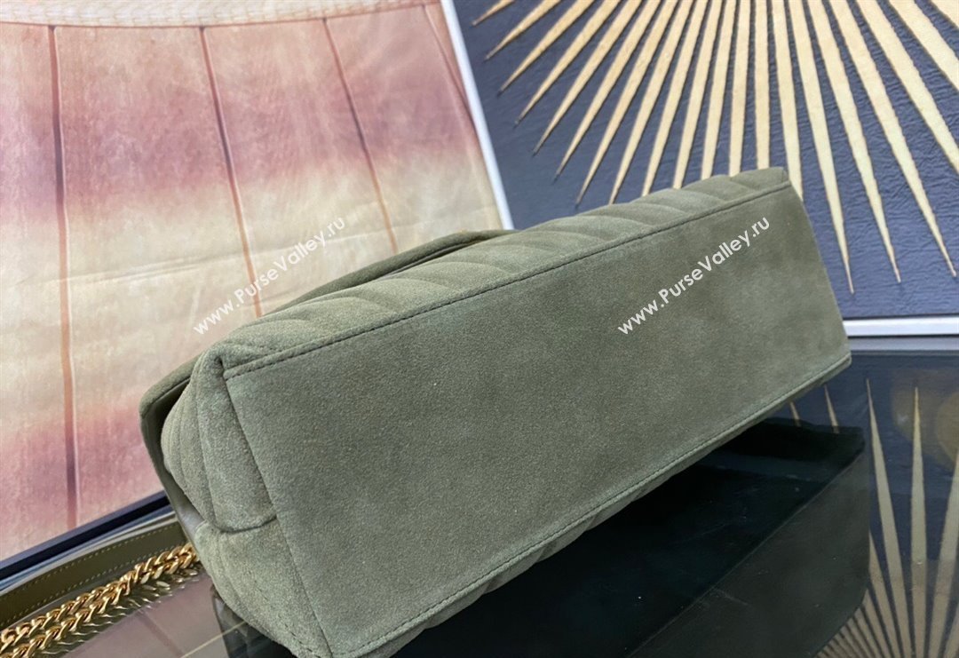 Saint Laurent Loulou Large Bag in "Y" Suede 459749 Light Green 2025 (YY-250924107)