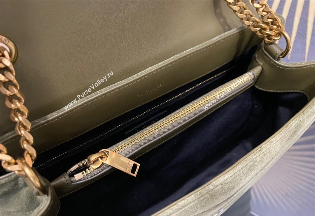 Saint Laurent Loulou Large Bag in "Y" Suede 459749 Light Green 2025 (YY-250924107)