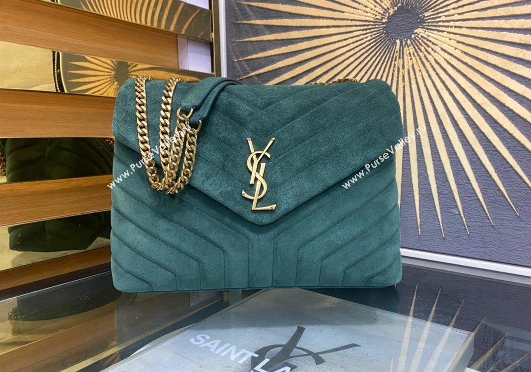 Saint Laurent Loulou Large Bag in "Y" Suede 459749 Green2 2025 (YY-250924108)