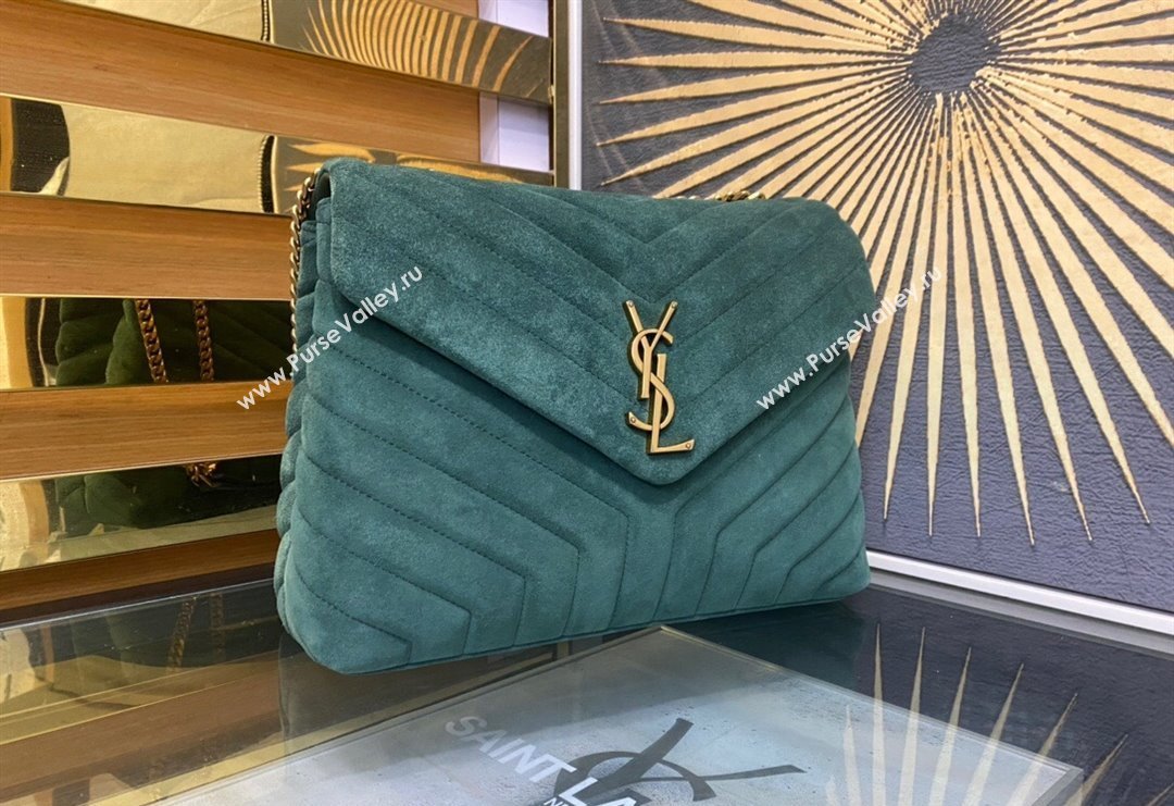 Saint Laurent Loulou Large Bag in "Y" Suede 459749 Green2 2025 (YY-250924108)