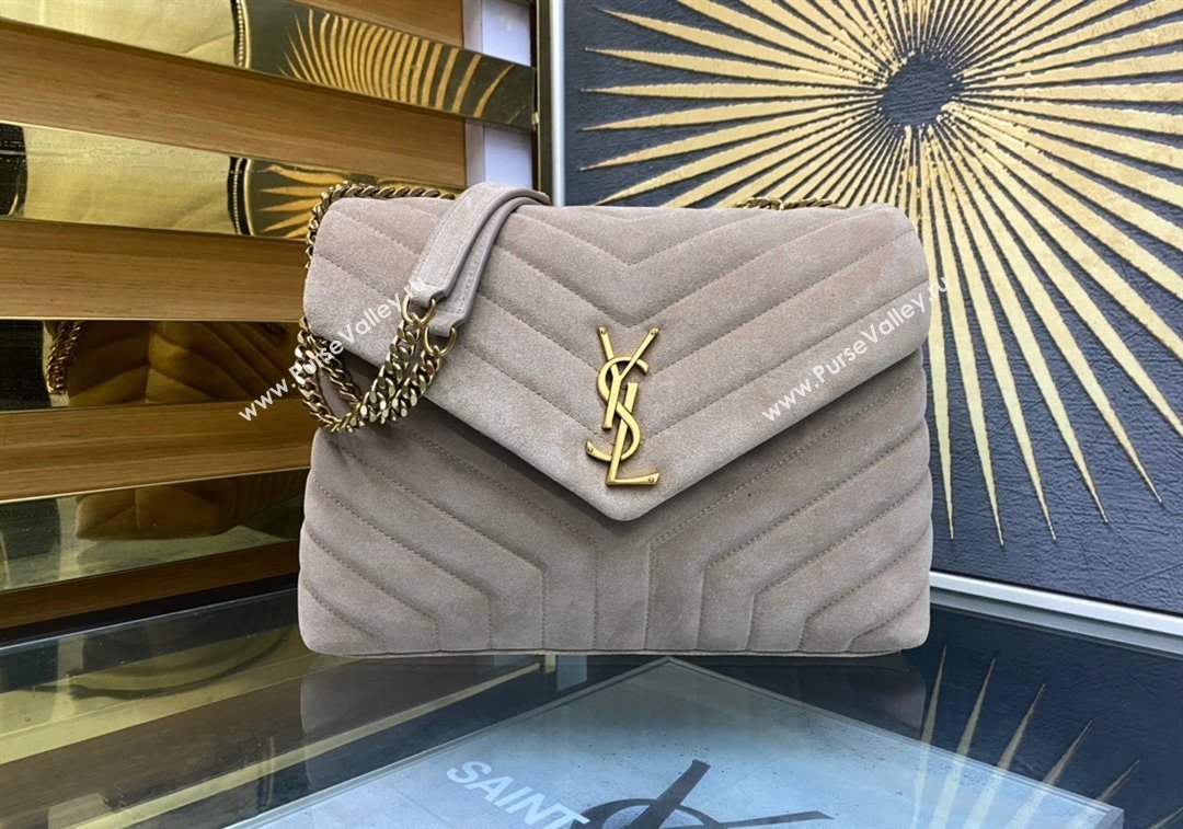 Saint Laurent Loulou Large Bag in "Y" Suede 459749 Grey 2025 (YY-250924110)