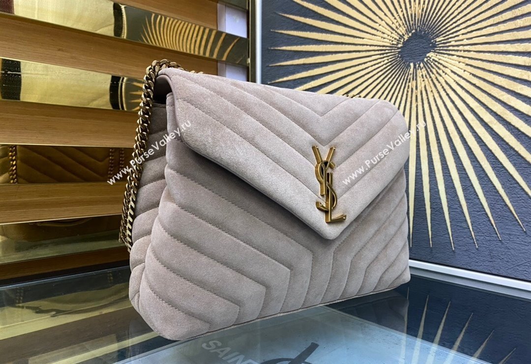 Saint Laurent Loulou Large Bag in "Y" Suede 459749 Grey 2025 (YY-250924110)