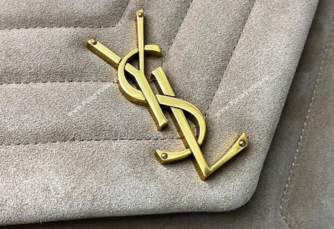 Saint Laurent Loulou Large Bag in "Y" Suede 459749 Grey 2025 (YY-250924110)