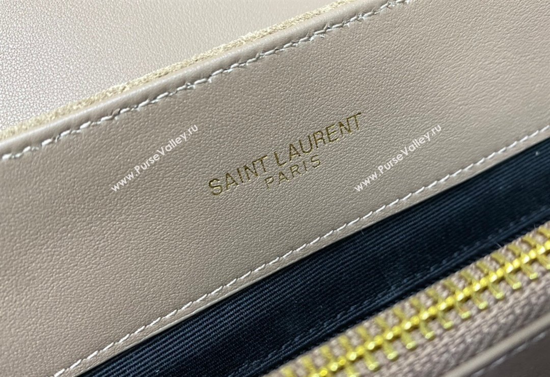 Saint Laurent Loulou Large Bag in "Y" Suede 459749 Grey 2025 (YY-250924110)