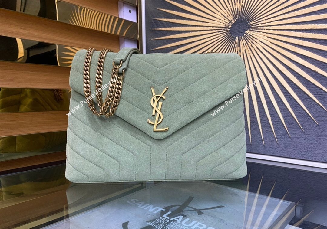 Saint Laurent Loulou Large Bag in "Y" Suede 459749 Green3 2025 (YY-250924111)