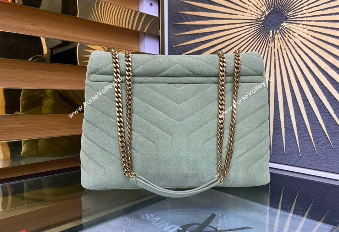 Saint Laurent Loulou Large Bag in "Y" Suede 459749 Green3 2025 (YY-250924111)