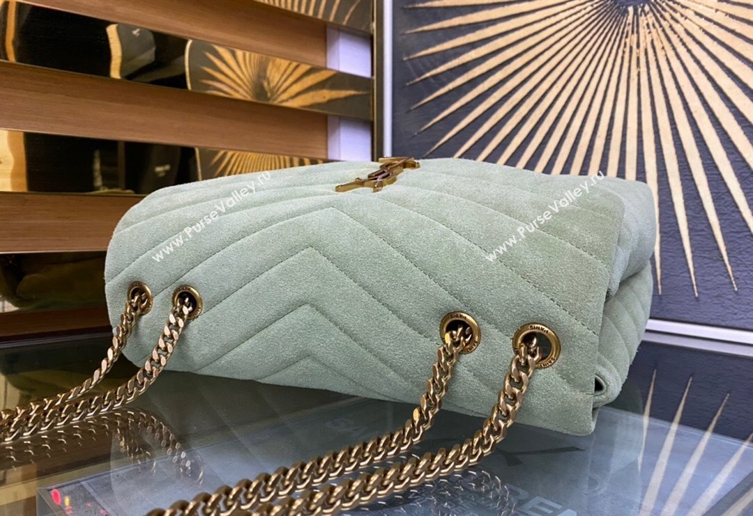 Saint Laurent Loulou Large Bag in "Y" Suede 459749 Green3 2025 (YY-250924111)