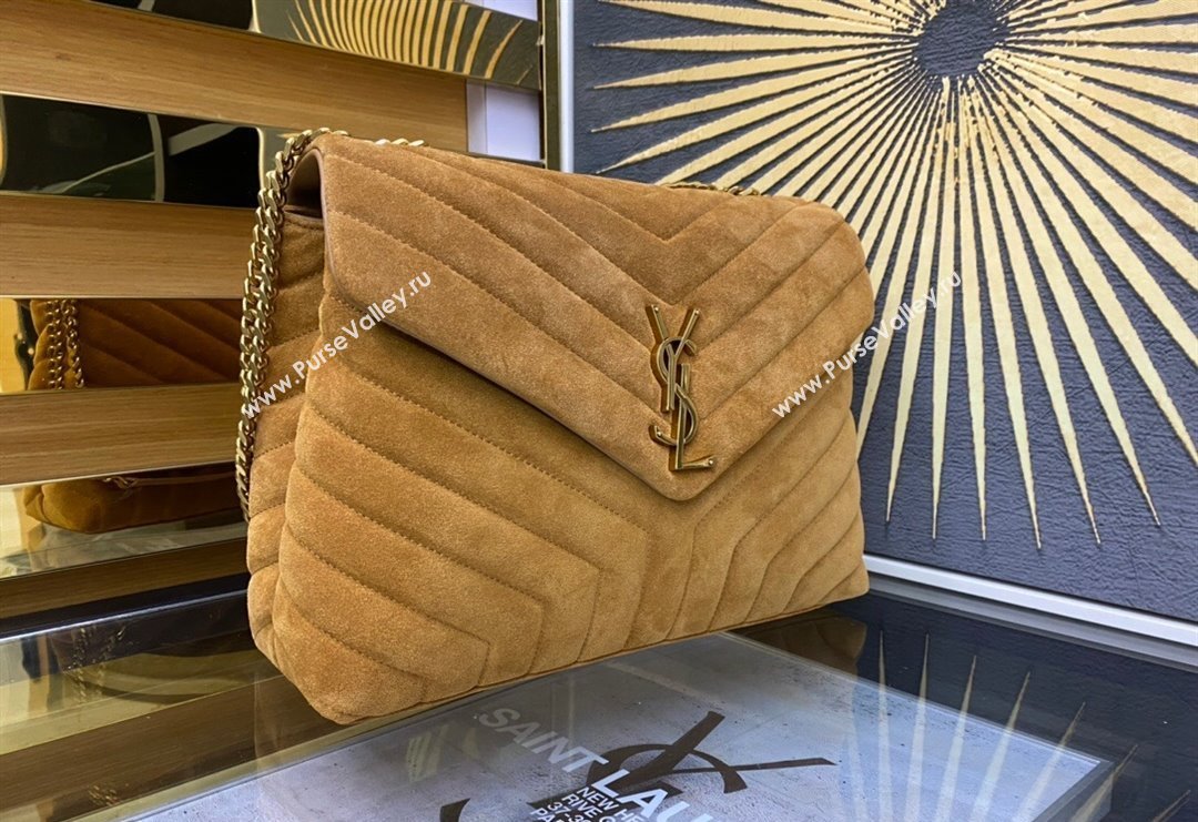 Saint Laurent Loulou Large Bag in "Y" Suede 459749 Light Brown 2025 (YY-250924112)