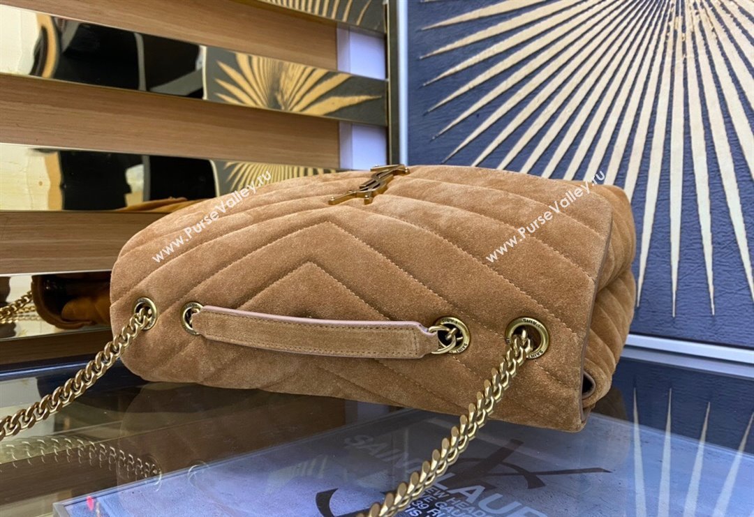 Saint Laurent Loulou Large Bag in "Y" Suede 459749 Light Brown 2025 (YY-250924112)