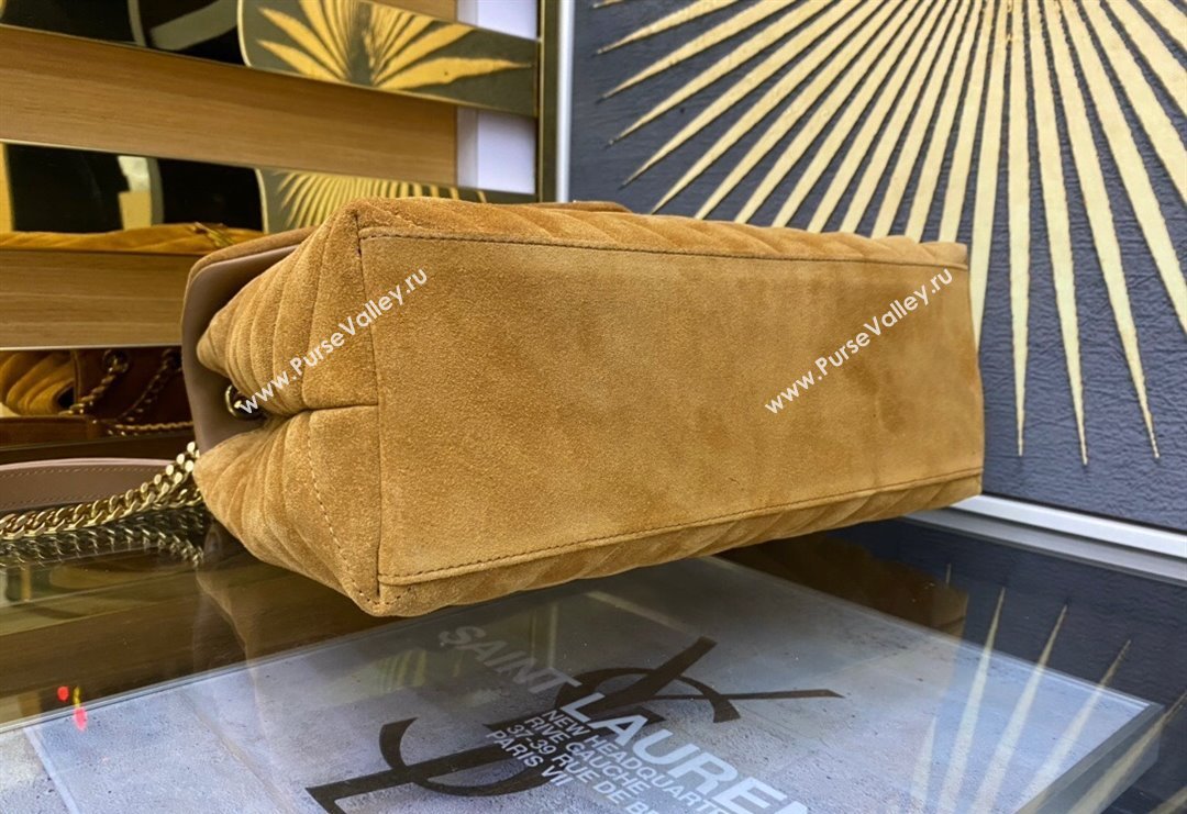 Saint Laurent Loulou Large Bag in "Y" Suede 459749 Light Brown 2025 (YY-250924112)