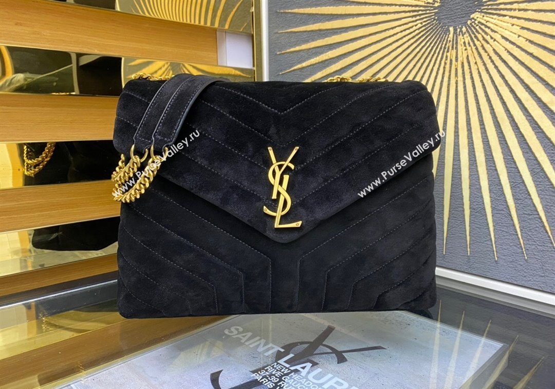 Saint Laurent Loulou Large Bag in "Y" Suede 459749 Black 2025 (YY-250924113)