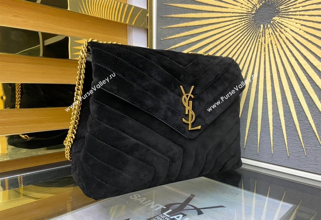 Saint Laurent Loulou Large Bag in "Y" Suede 459749 Black 2025 (YY-250924113)