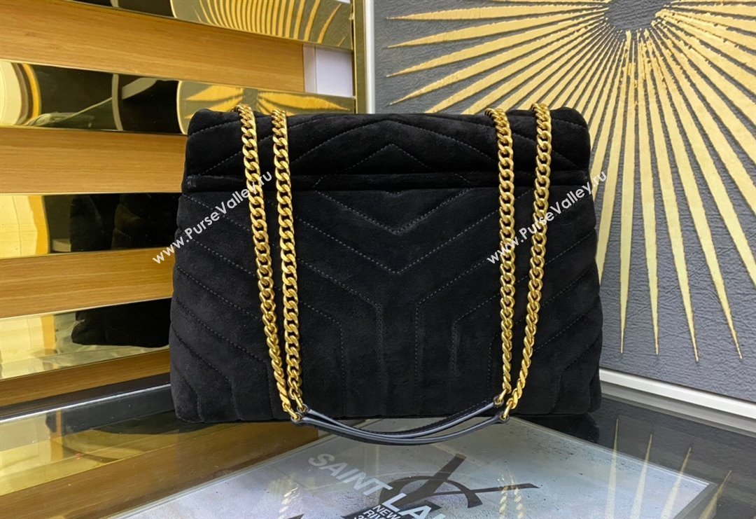 Saint Laurent Loulou Large Bag in "Y" Suede 459749 Black 2025 (YY-250924113)