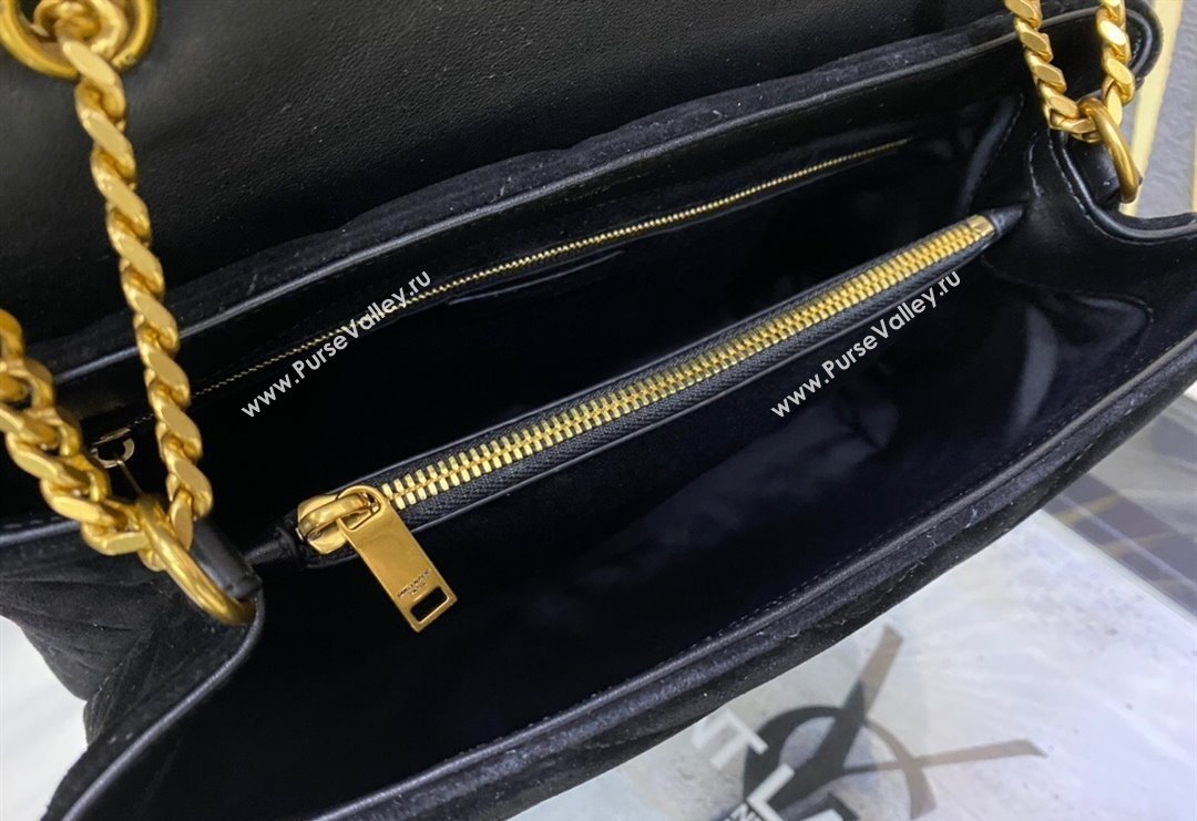 Saint Laurent Loulou Large Bag in "Y" Suede 459749 Black 2025 (YY-250924113)