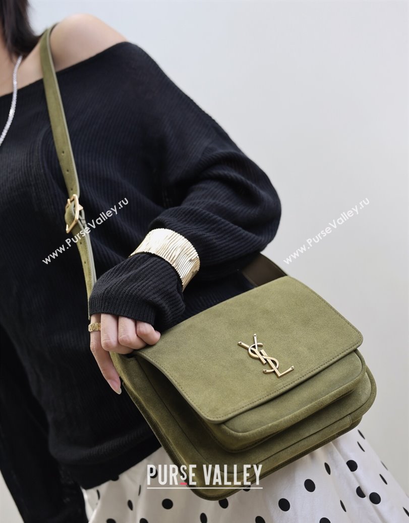 Saint Laurent Niki Baby Bag in Suede Green 2025 633151 (YY-250924114)