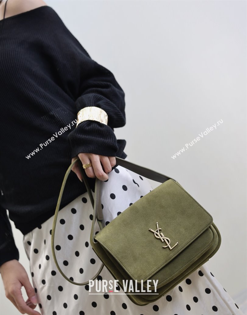 Saint Laurent Niki Baby Bag in Suede Green 2025 633151 (YY-250924114)