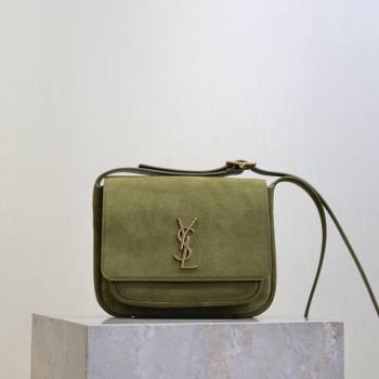 Saint Laurent Niki Baby Bag in Suede Green 2025 633151 (YY-250924114)