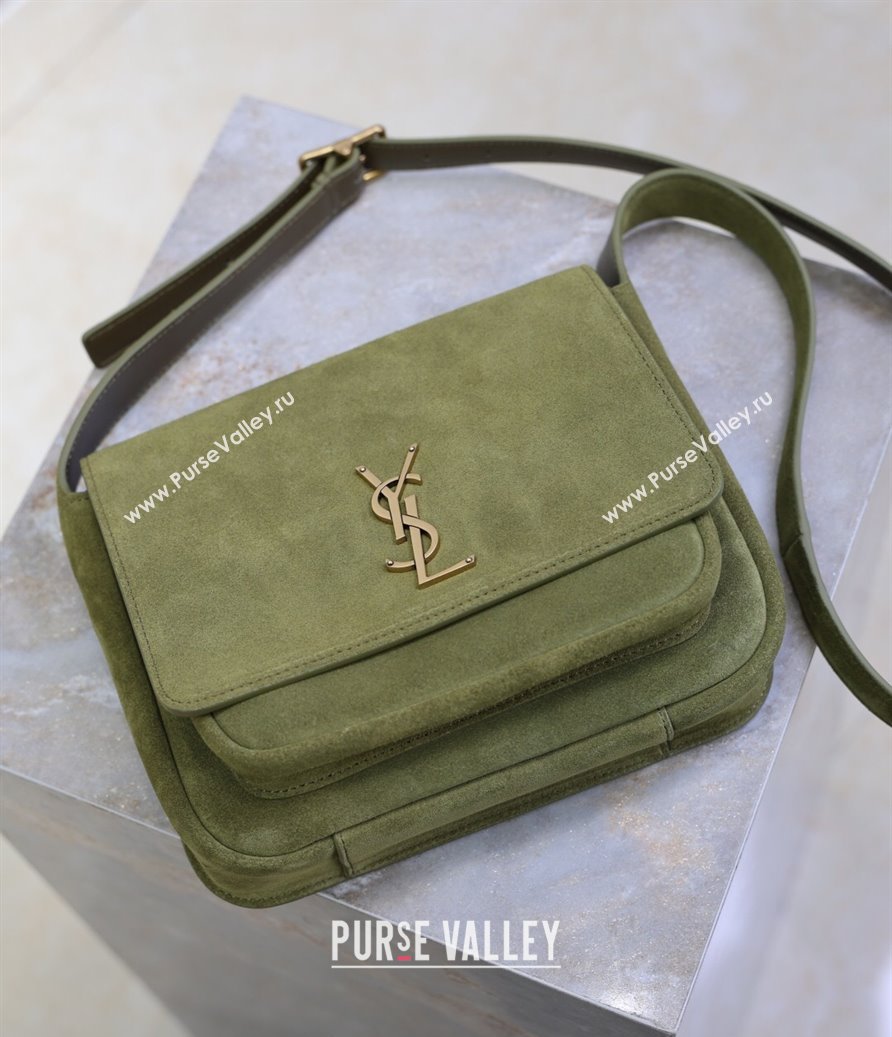 Saint Laurent Niki Baby Bag in Suede Green 2025 633151 (YY-250924114)