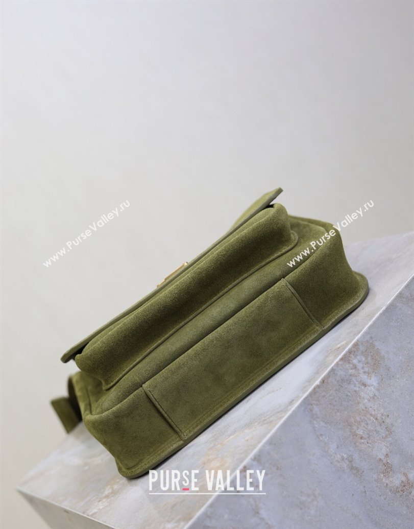Saint Laurent Niki Baby Bag in Suede Green 2025 633151 (YY-250924114)