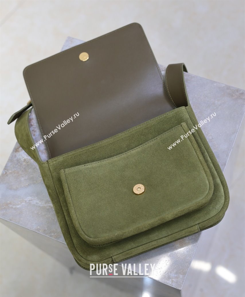 Saint Laurent Niki Baby Bag in Suede Green 2025 633151 (YY-250924114)