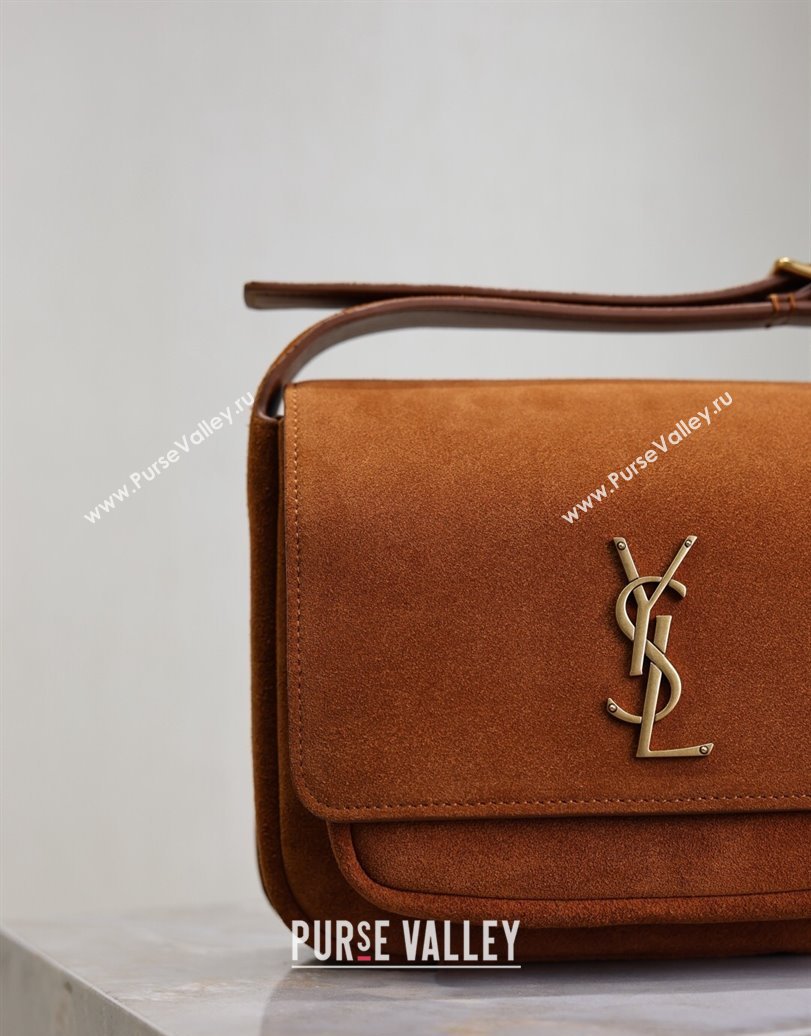Saint Laurent Niki Baby Bag in Suede Clay Brown 2025 633151 (YY-250924115)