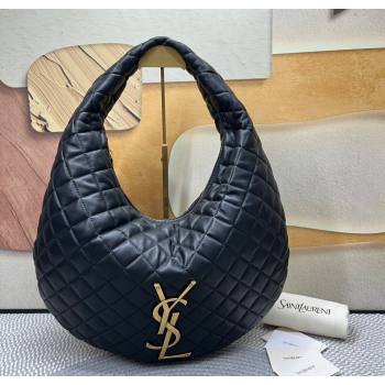 Saint Laurent Icarino Hobo Bag in Quilted Nappa Leather Black 2025 858160 (nana-250924066)