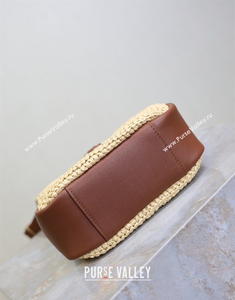 Saint Laurent LE 5 À 7 Baby Mini Bag in Straw and Leather 809461 Beige/Brown 2025 (YY-250924119)