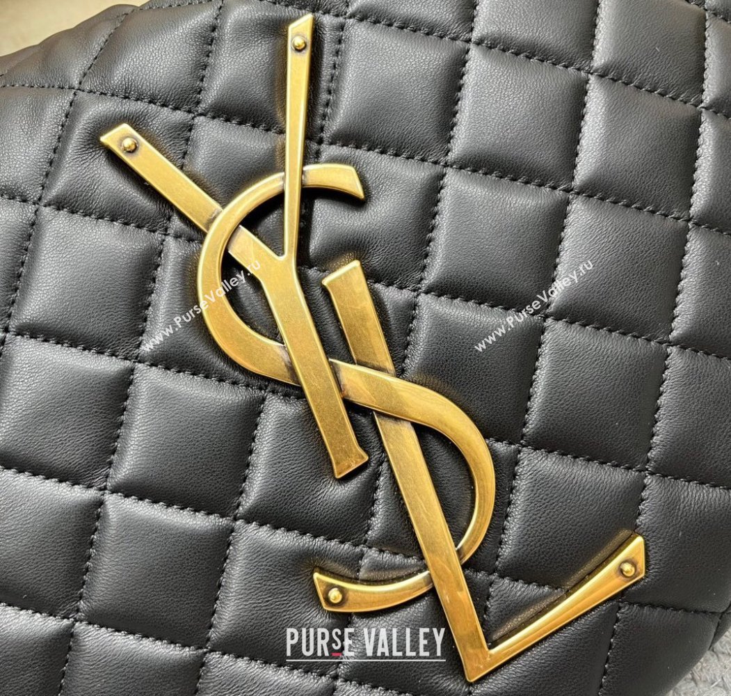 Saint Laurent Icarino Hobo Bag in Quilted Nappa Leather Black 2025 858160 (nana-250924066)